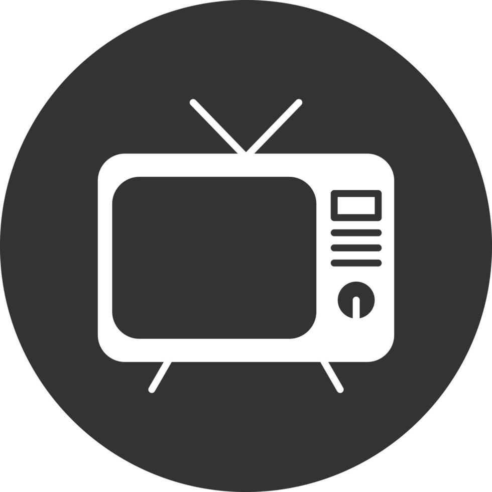 icono de glifo de tv invertido vector