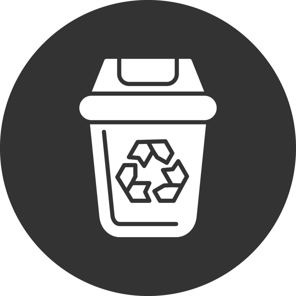 Dustbin Glyph Inverted Icon vector