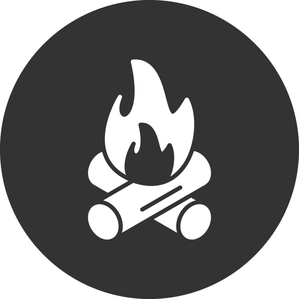 Fire Pollution Glyph Inverted Icon vector