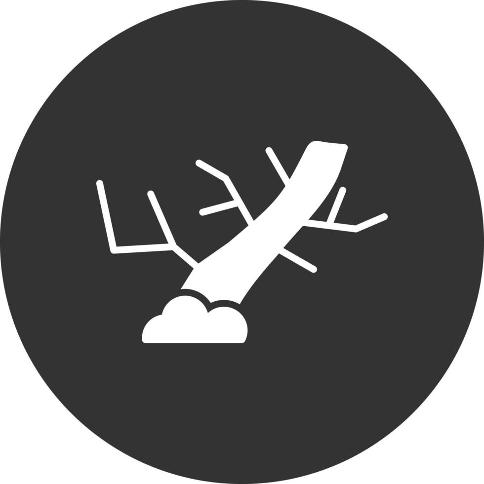 Dead Tree Glyph Inverted Icon vector