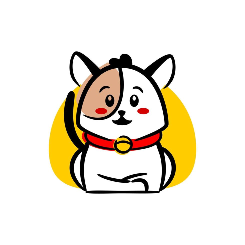 cute cat face with cartoon style. good for pet shop or any business related to cat and pet. vector