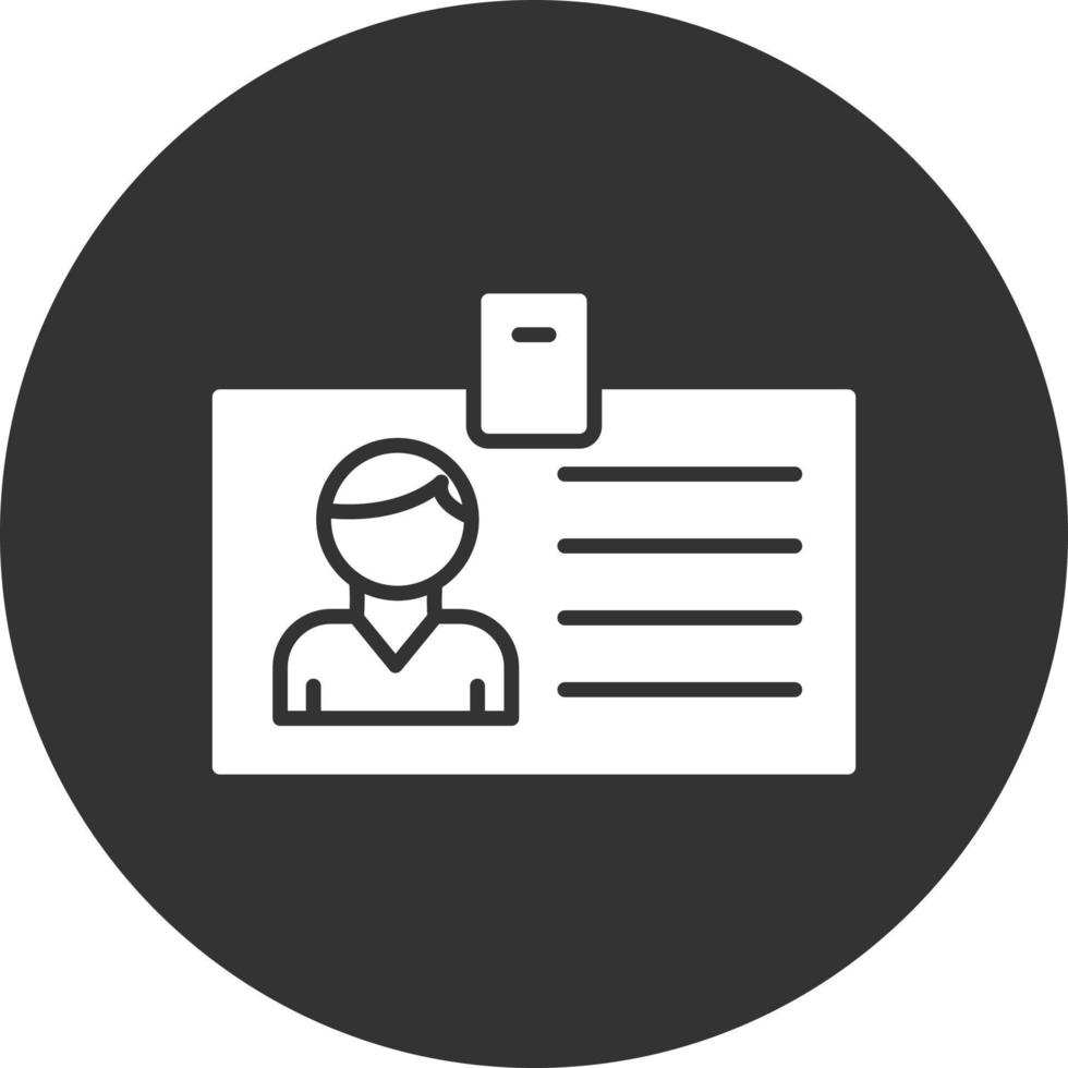 Id Card Glyph Inverted Icon vector