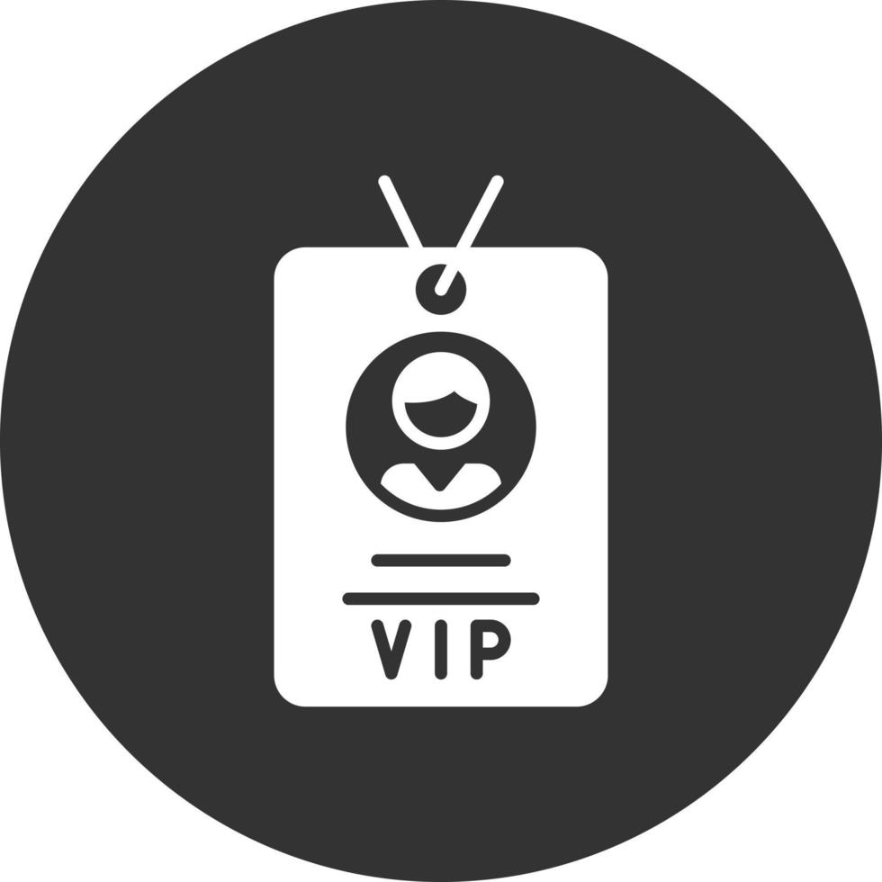 icono de glifo de pase vip invertido vector