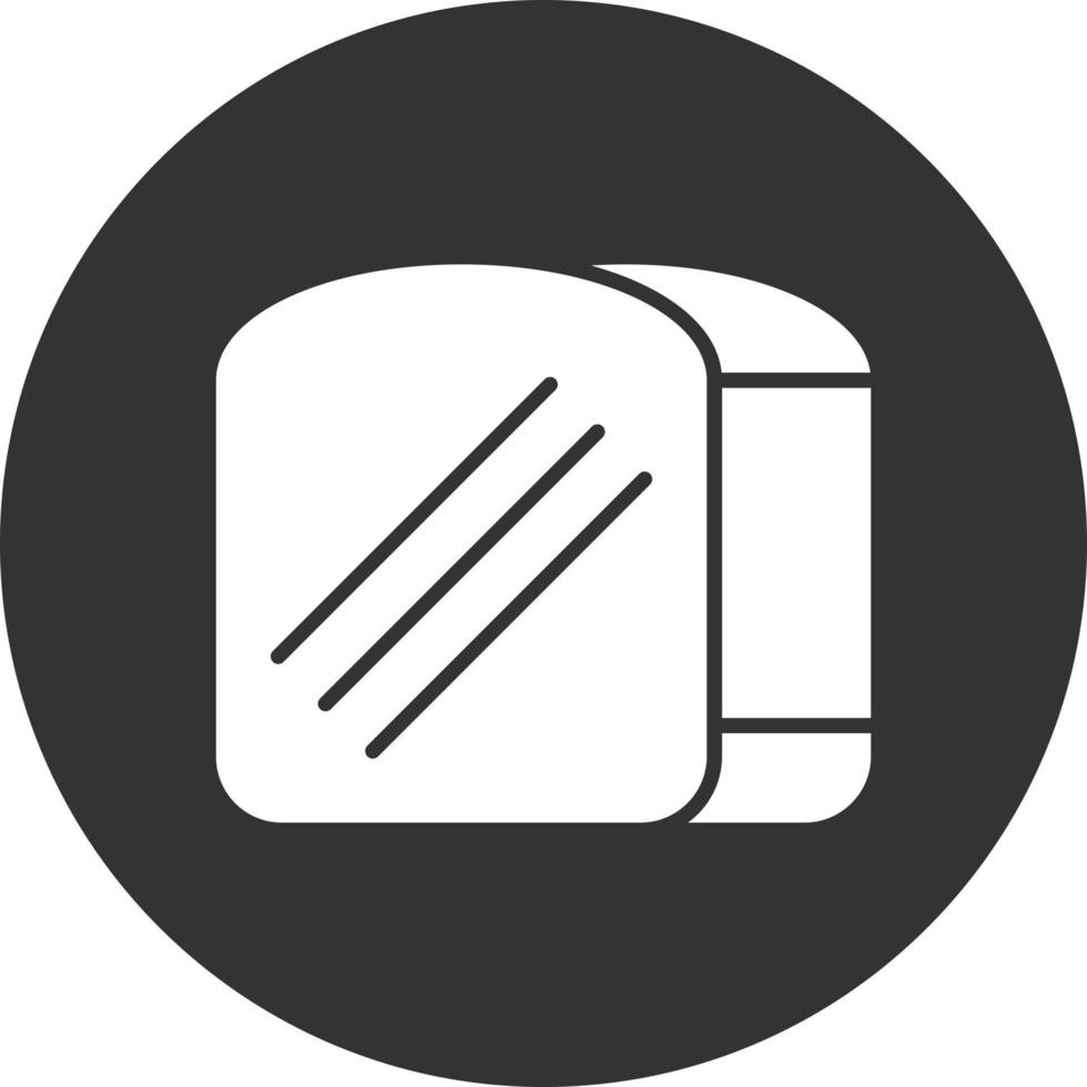 Toast Bread Glyph Inverted Icon vector