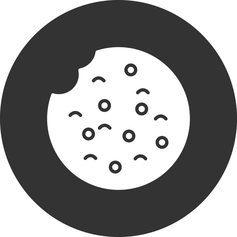 Cookie Glyph Inverted Icon vector