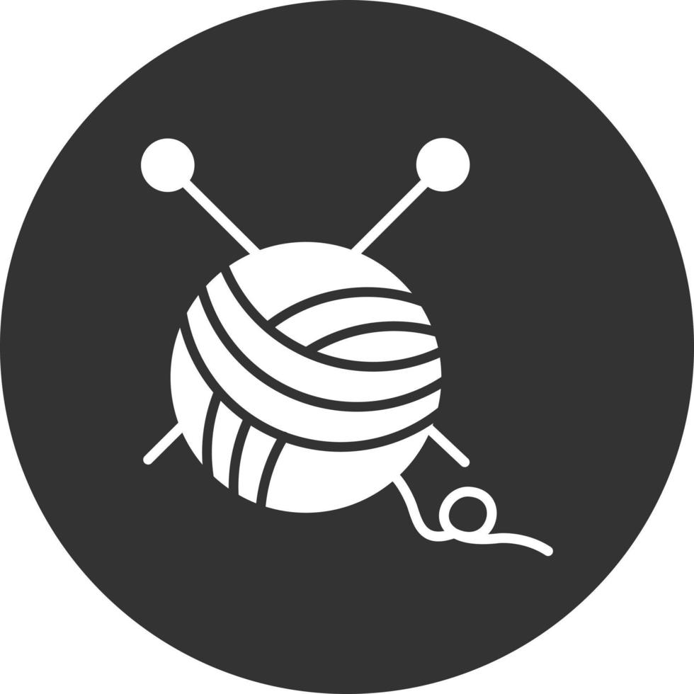 Knitting Glyph Inverted Icon vector
