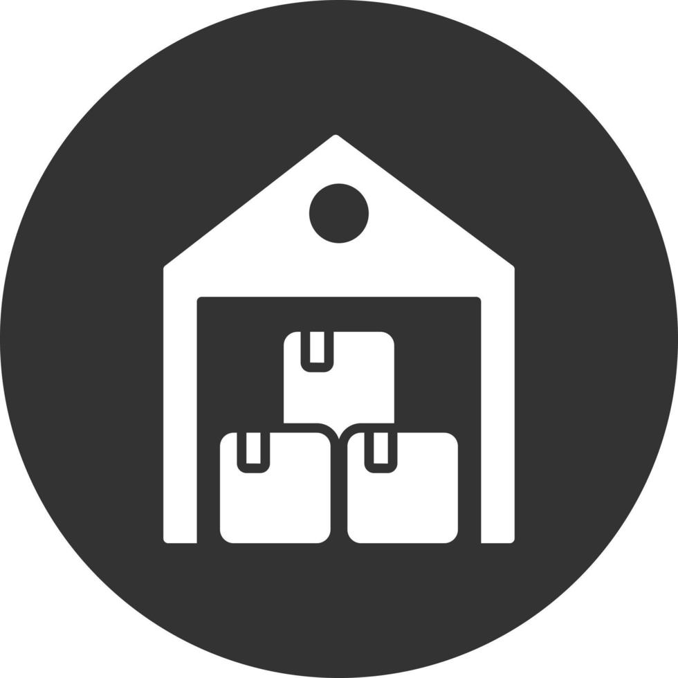 Warehouse Glyph Inverted Icon vector