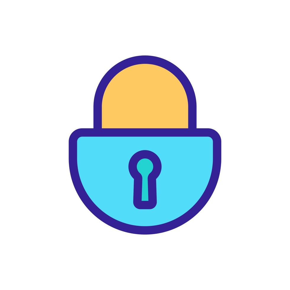 Lock for the door icon vector. Isolated contour symbol illustration vector