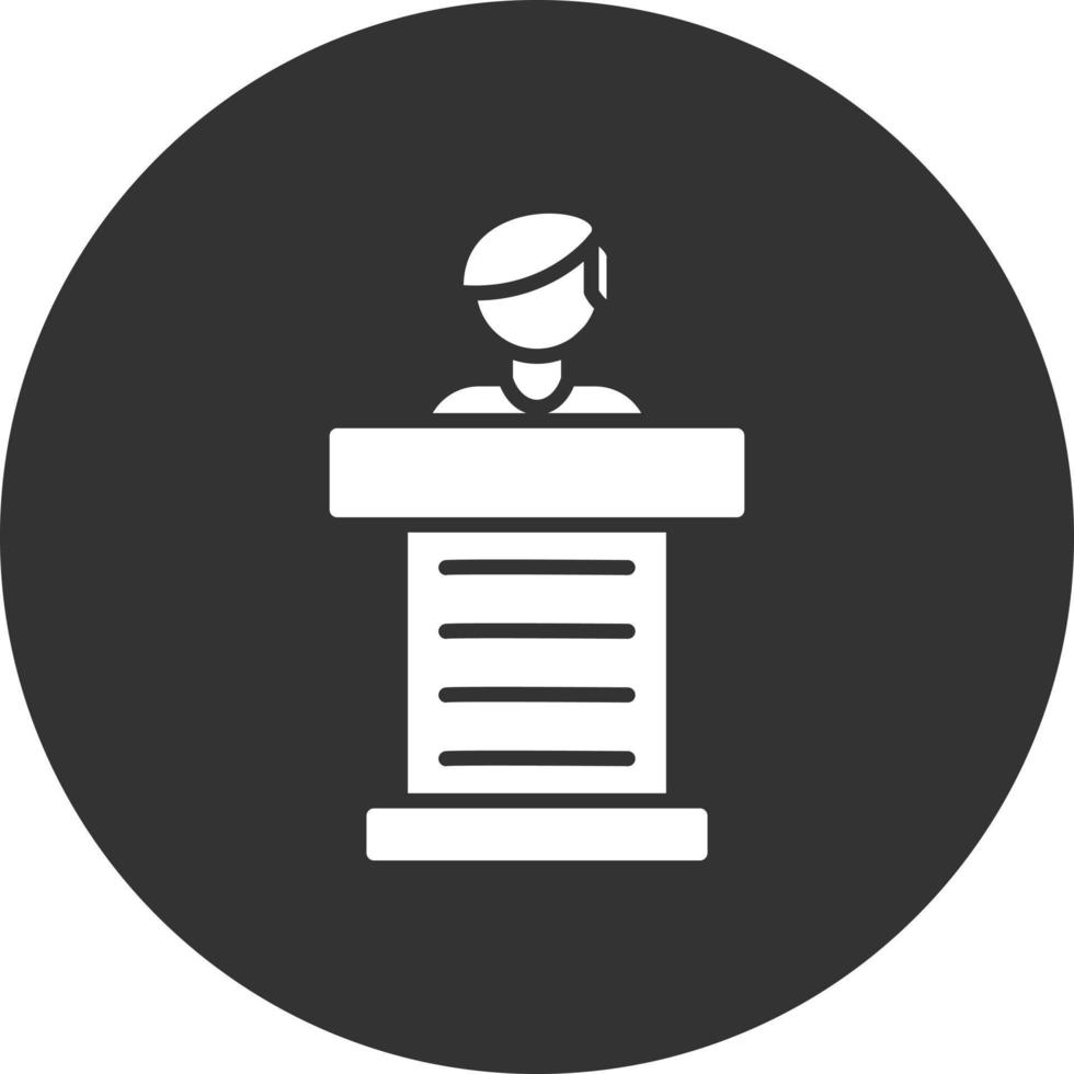 Podium Glyph Inverted Icon vector