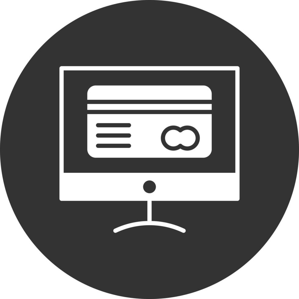 Online Payment Glyph Inverted Icon vector