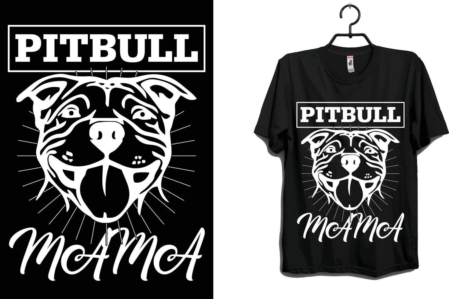 diseño de camiseta de mamá pitbull vector