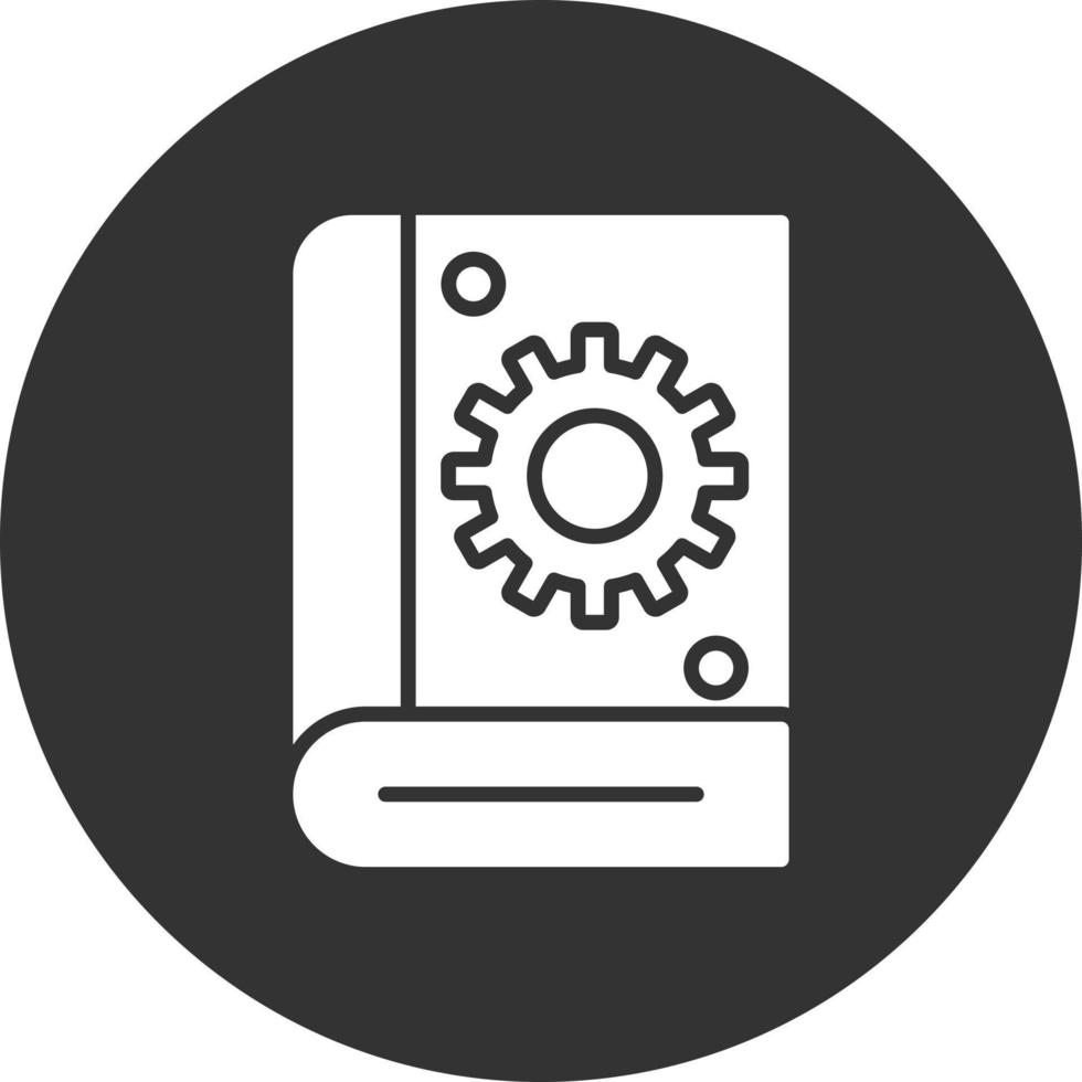 Setting Book Glyph Inverted Icon vector