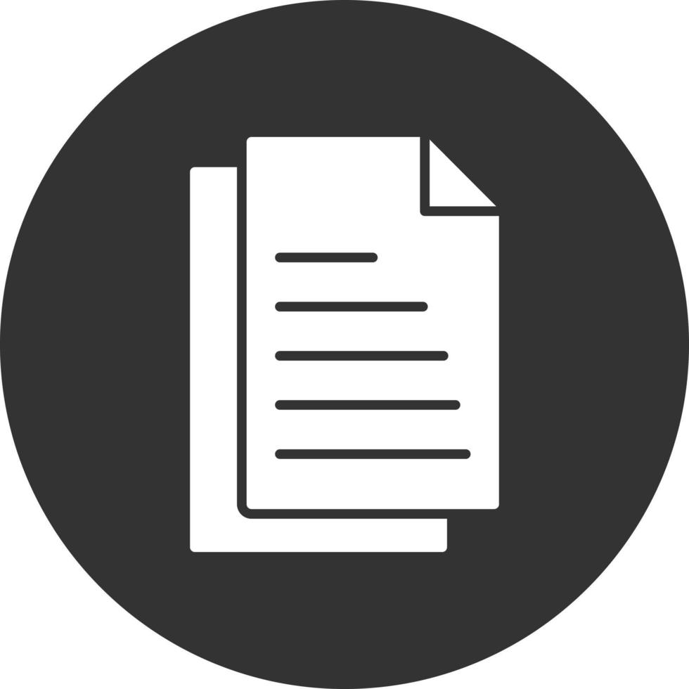 Document Glyph Inverted Icon vector