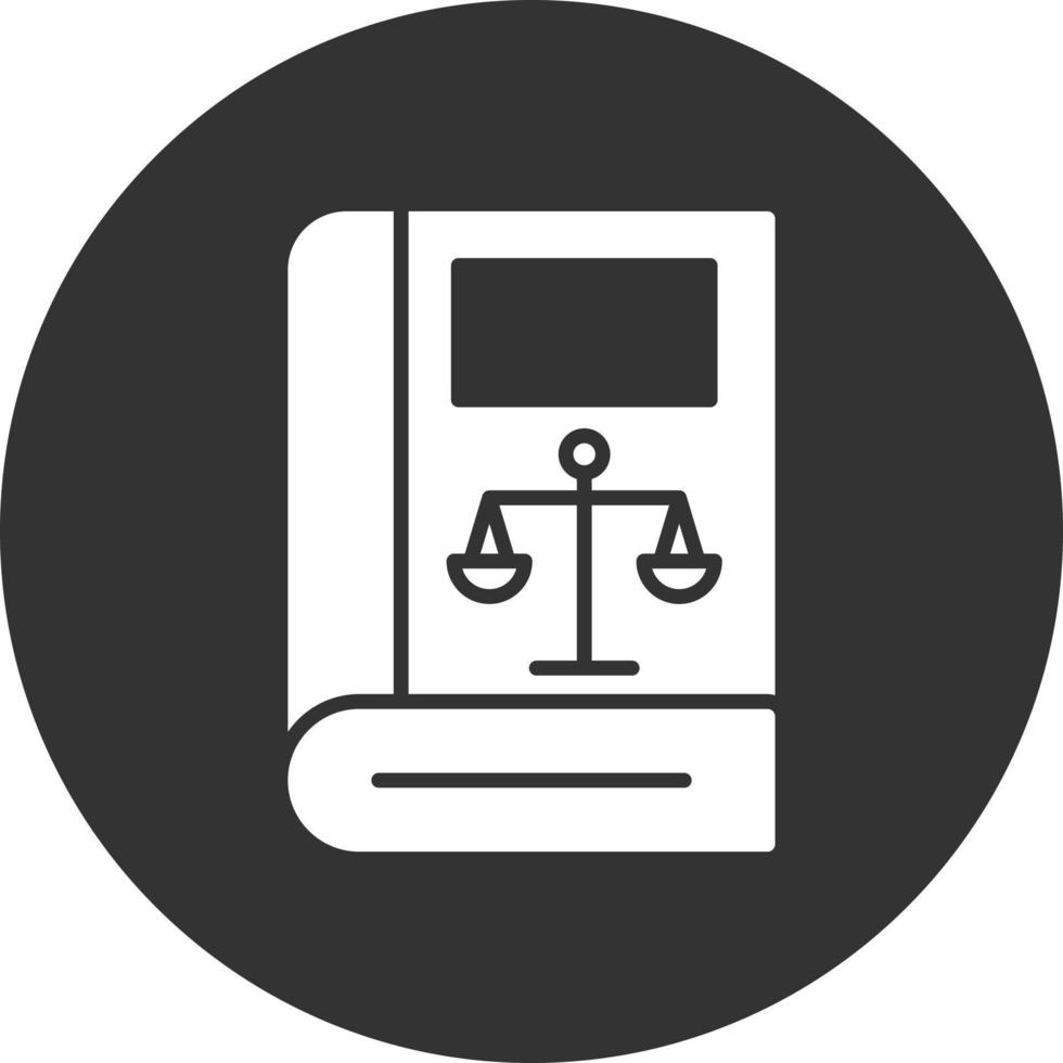 Law Book Glyph Inverted Icon vector