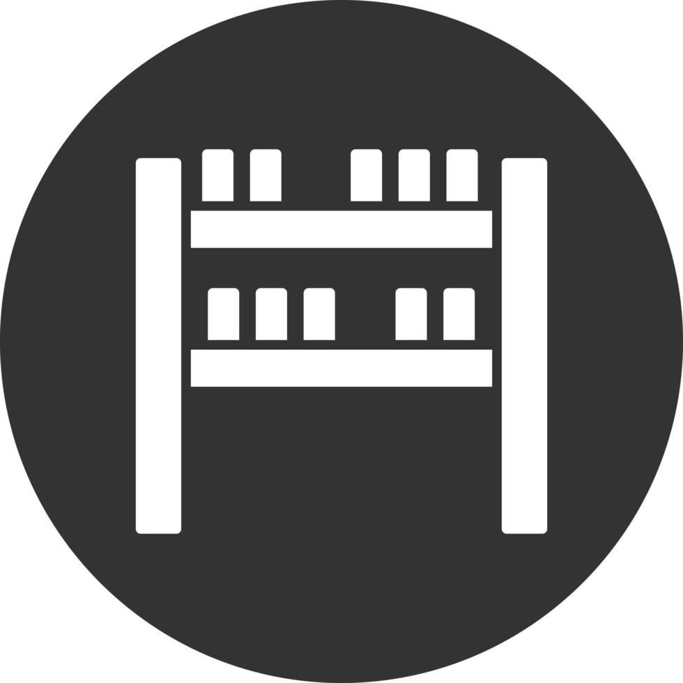 Books Shelf Glyph Inverted Icon vector