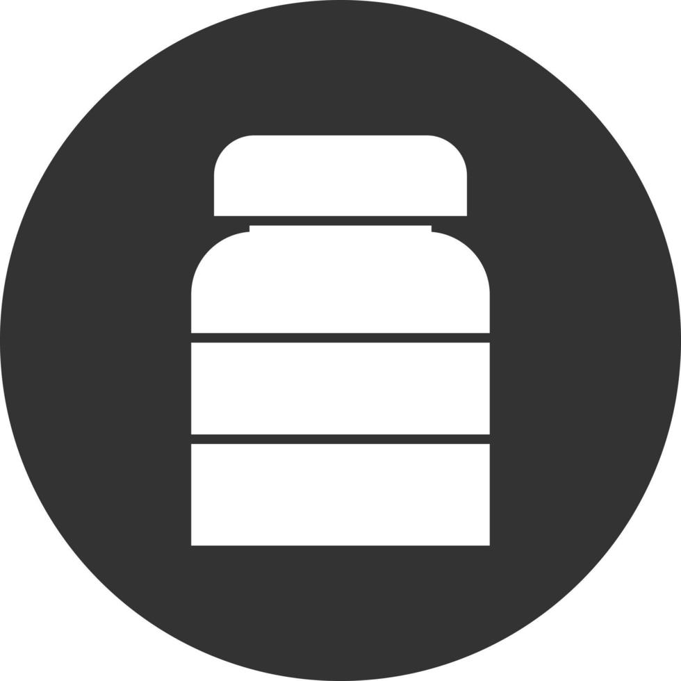 Pills Bottle Glyph Inverted Icon vector