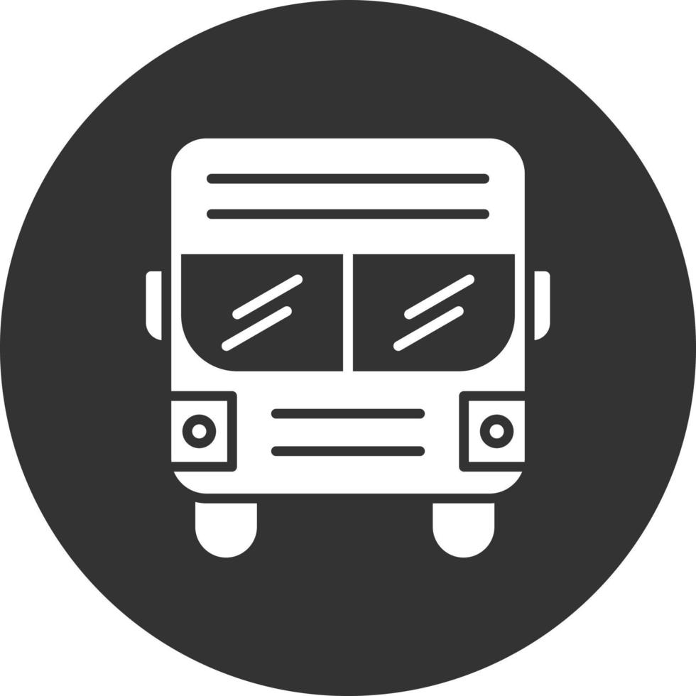 icono invertido del glifo del autobús escolar vector