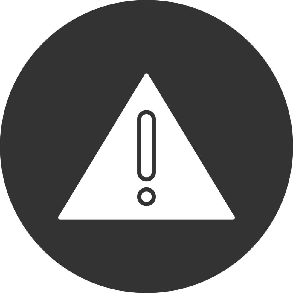 Warning Sign Glyph Inverted Icon vector