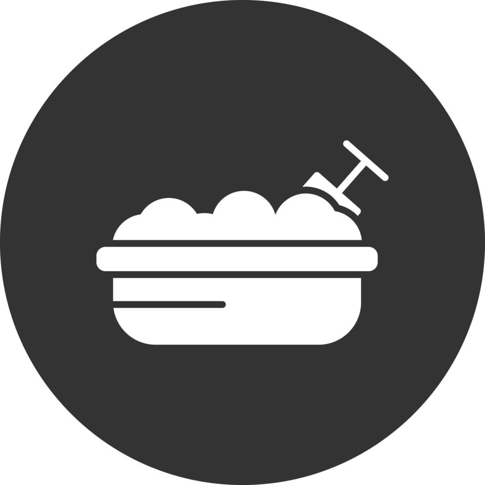 Sand Box Glyph Inverted Icon vector