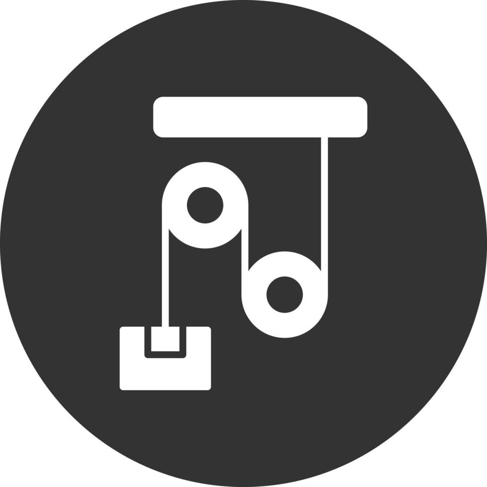 Pulley Glyph Inverted Icon vector