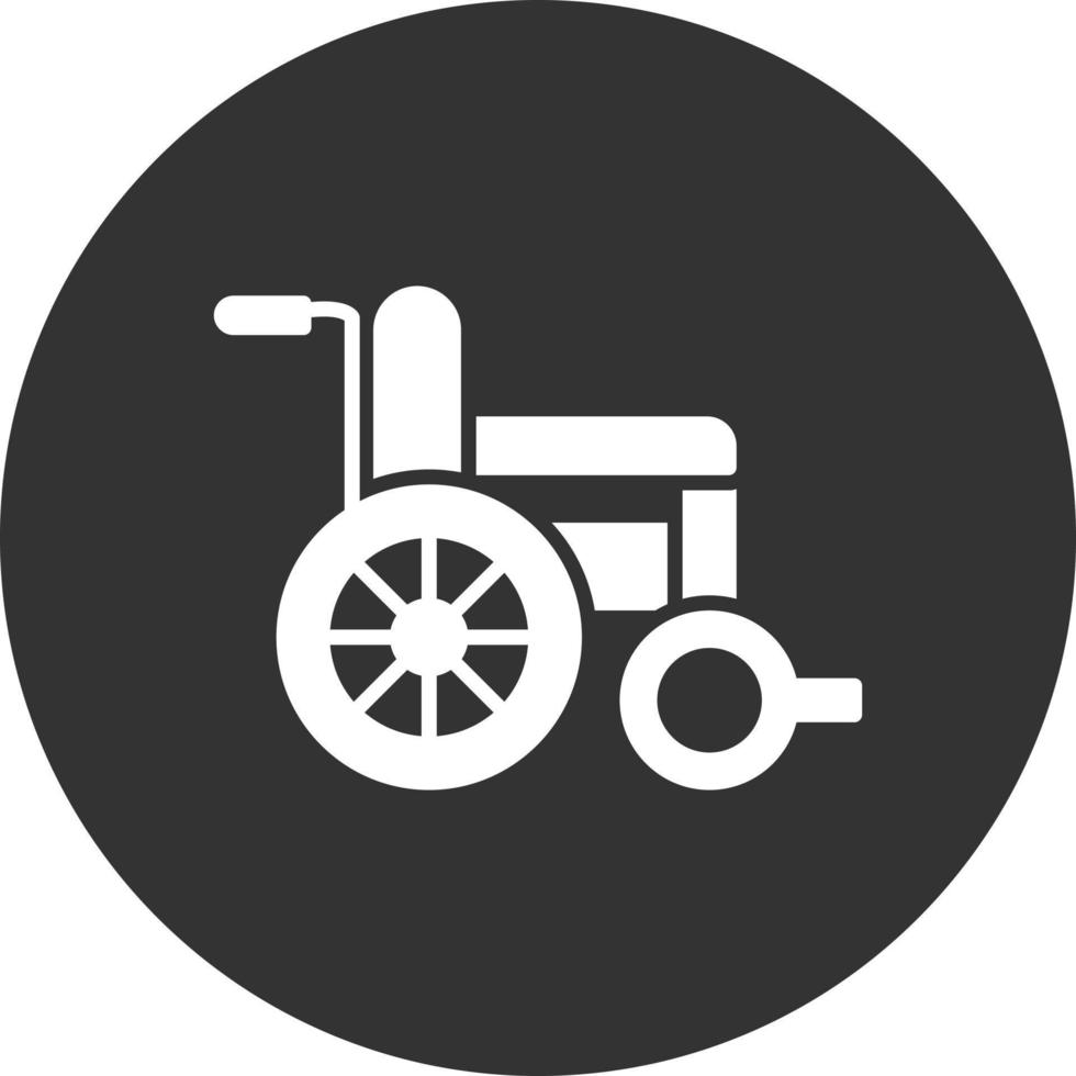 Wheel Chair Glyph Inverted Icon vector