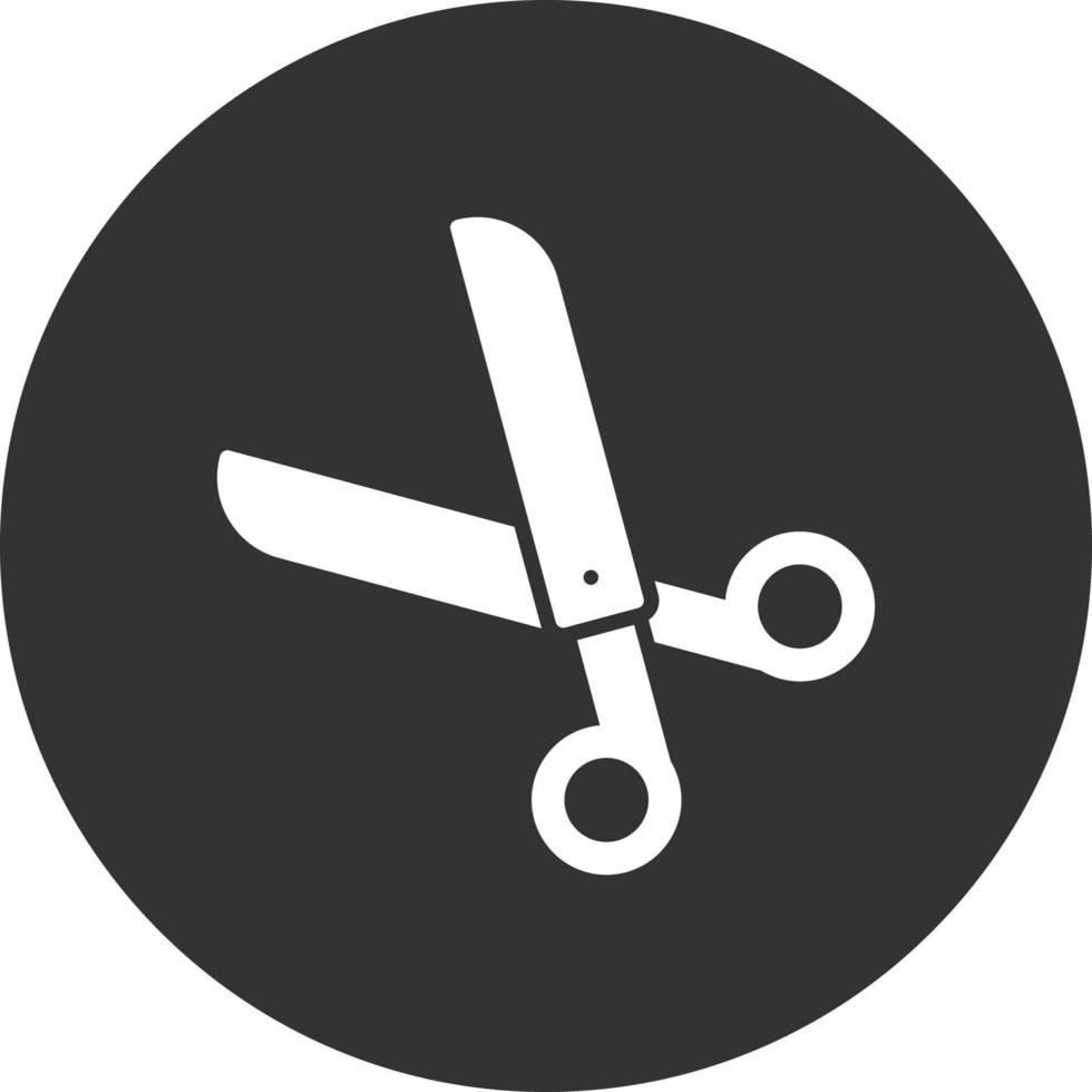 Scissor Glyph Inverted Icon vector