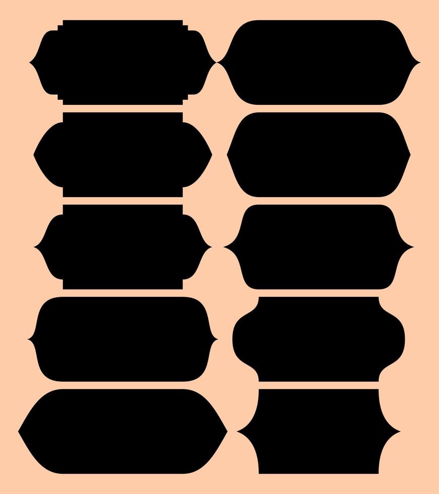 set of islamic frames shapes badges vector
