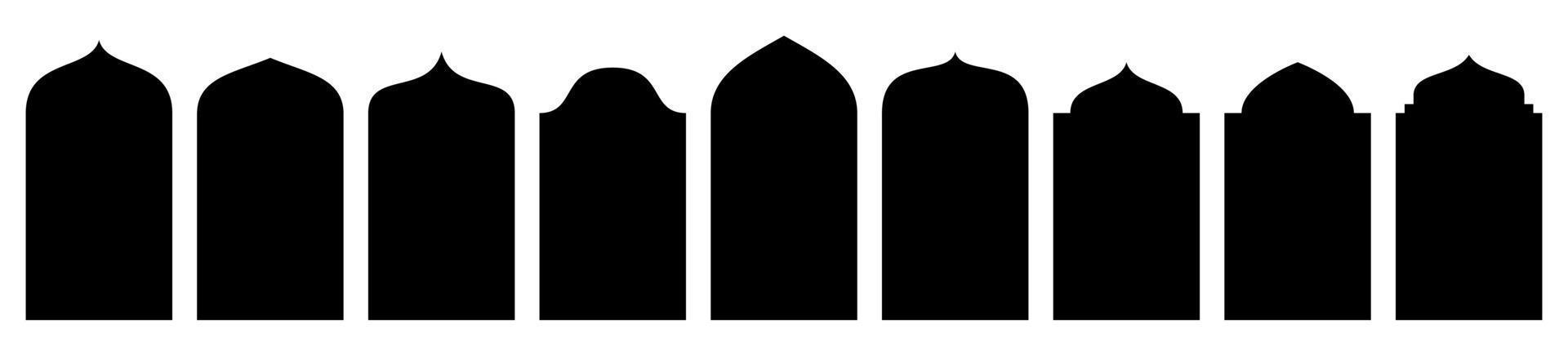 set of islamic frames shapes badges vector