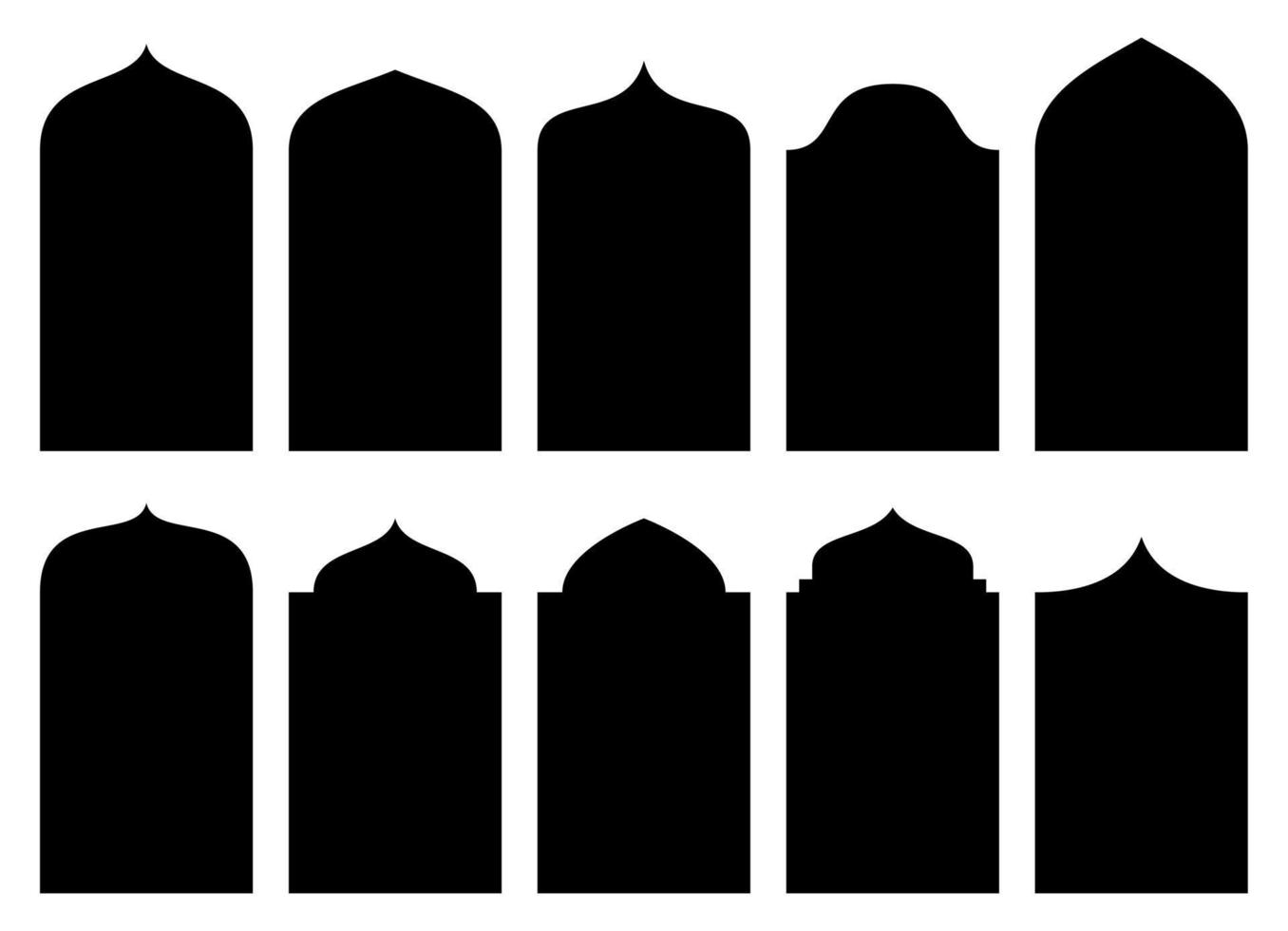 conjunto de insignias de formas de marcos islámicos vector