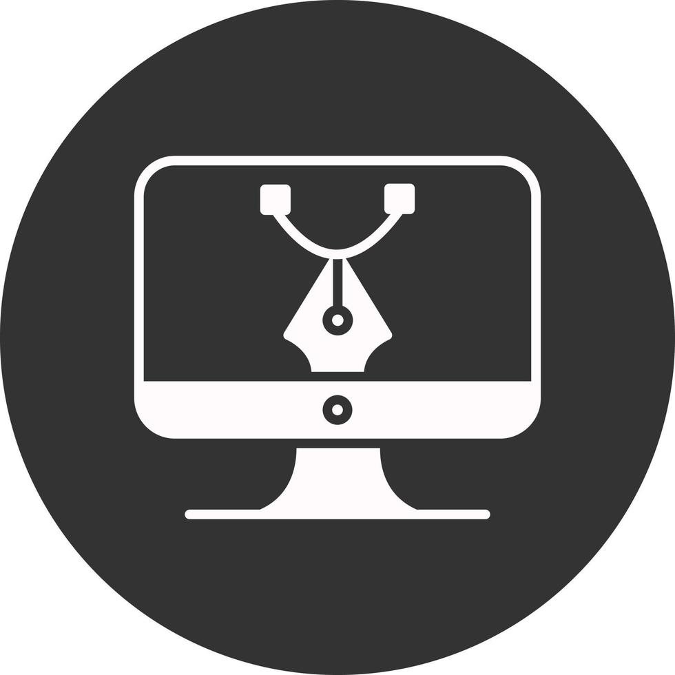 Web Design Glyph Inverted Icon vector