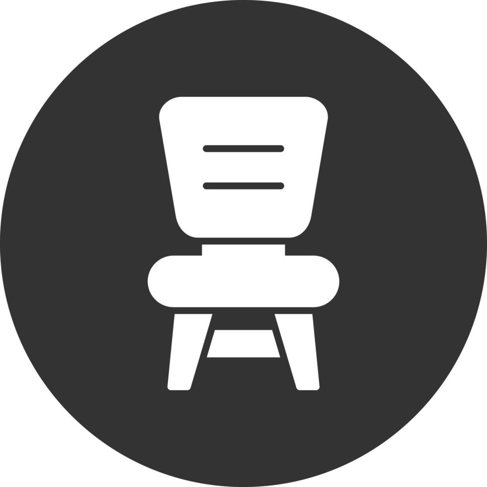 Chair Glyph Inverted Icon vector