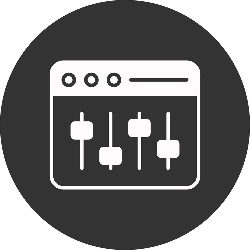 Web Settings Glyph Inverted Icon vector