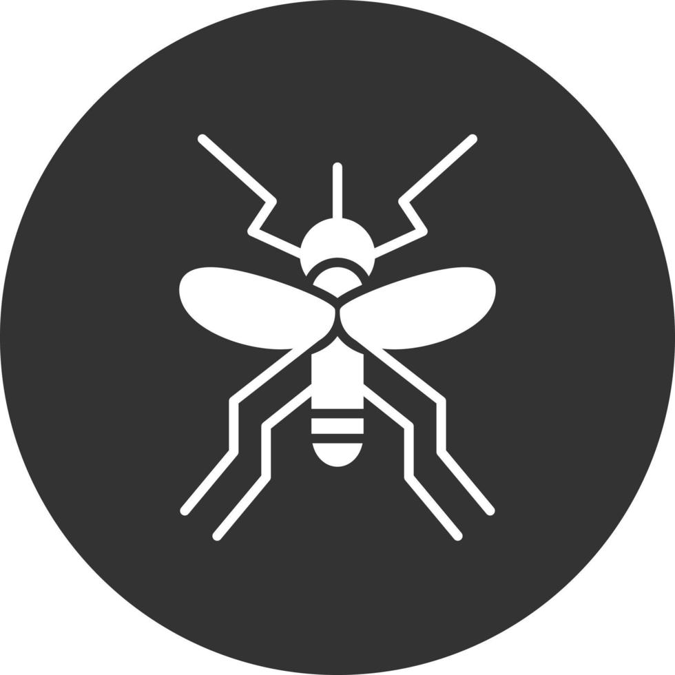 icono de glifo de mosquito invertido vector