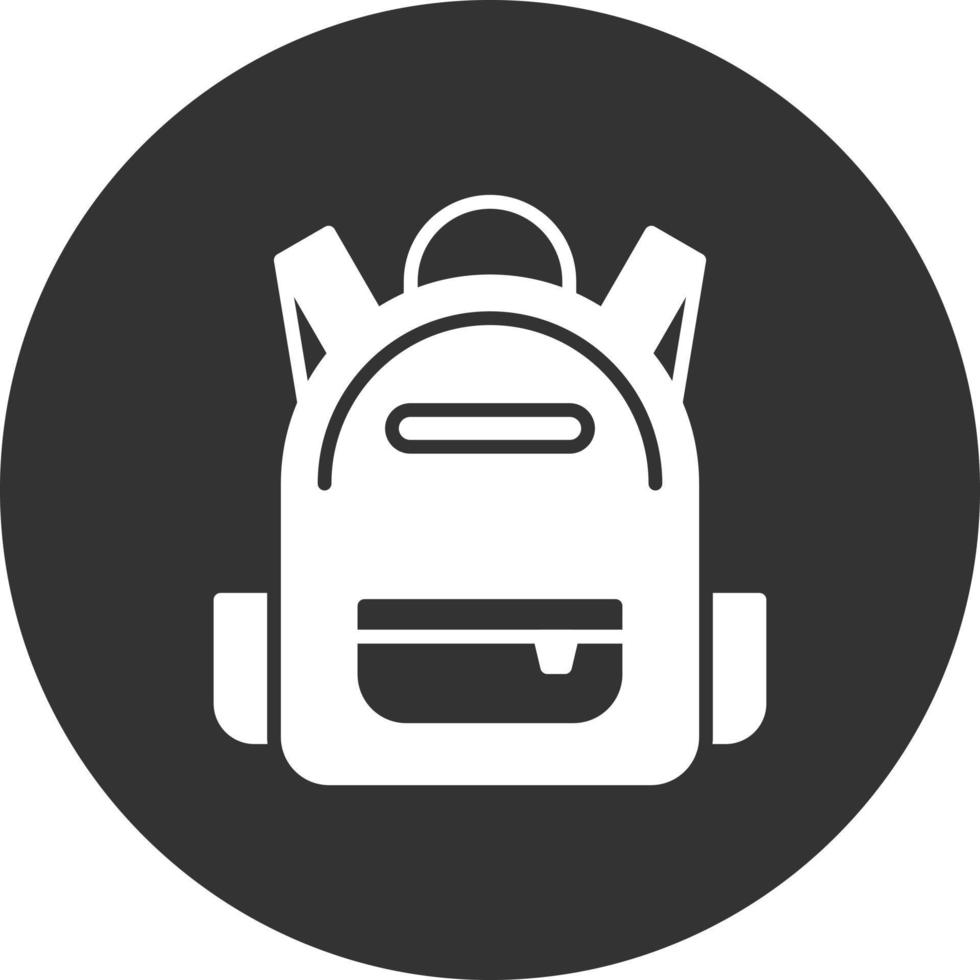 Backpack Glyph Inverted Icon vector