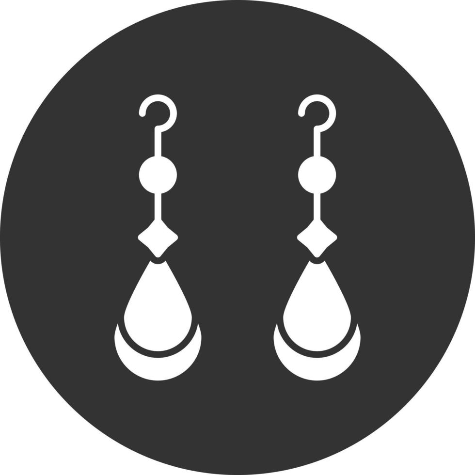 Earrings Glyph Inverted Icon vector