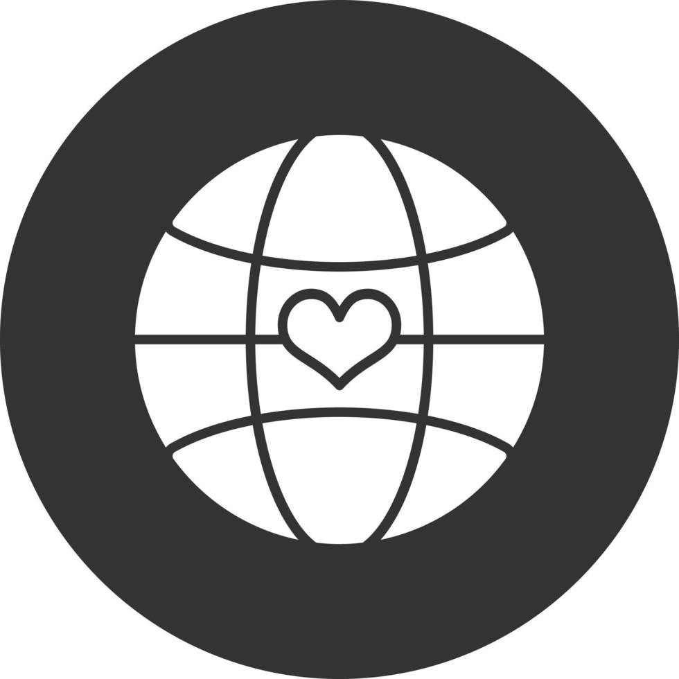 Globe Glyph Inverted Icon vector