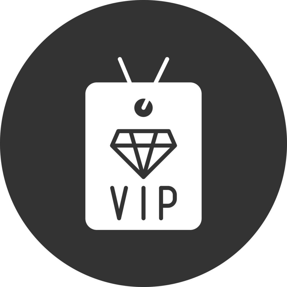 Vip Privilege Glyph Inverted Icon vector