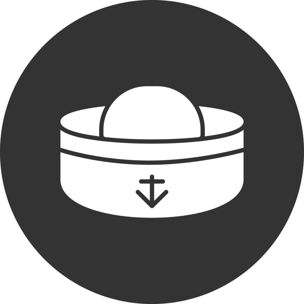 Sailor Hat Glyph Inverted Icon vector