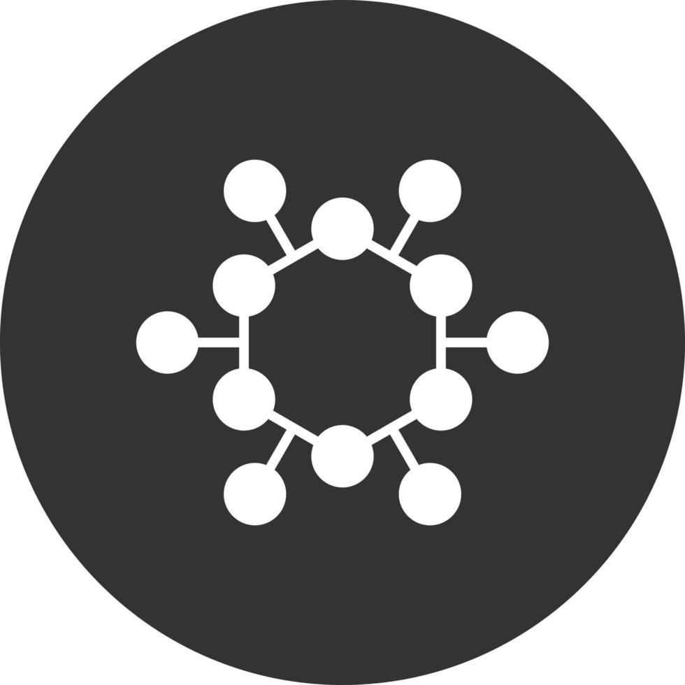 Atom Structure Glyph Inverted Icon vector