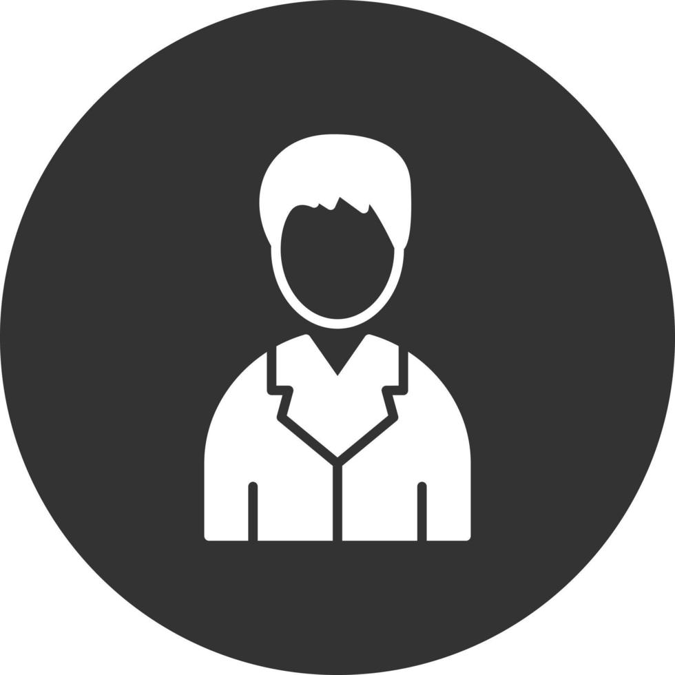 Scientist Glyph Inverted Icon vector