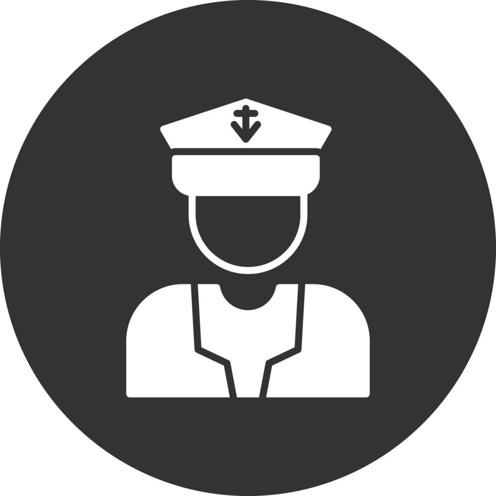 Captain Glyph Inverted Icon vector