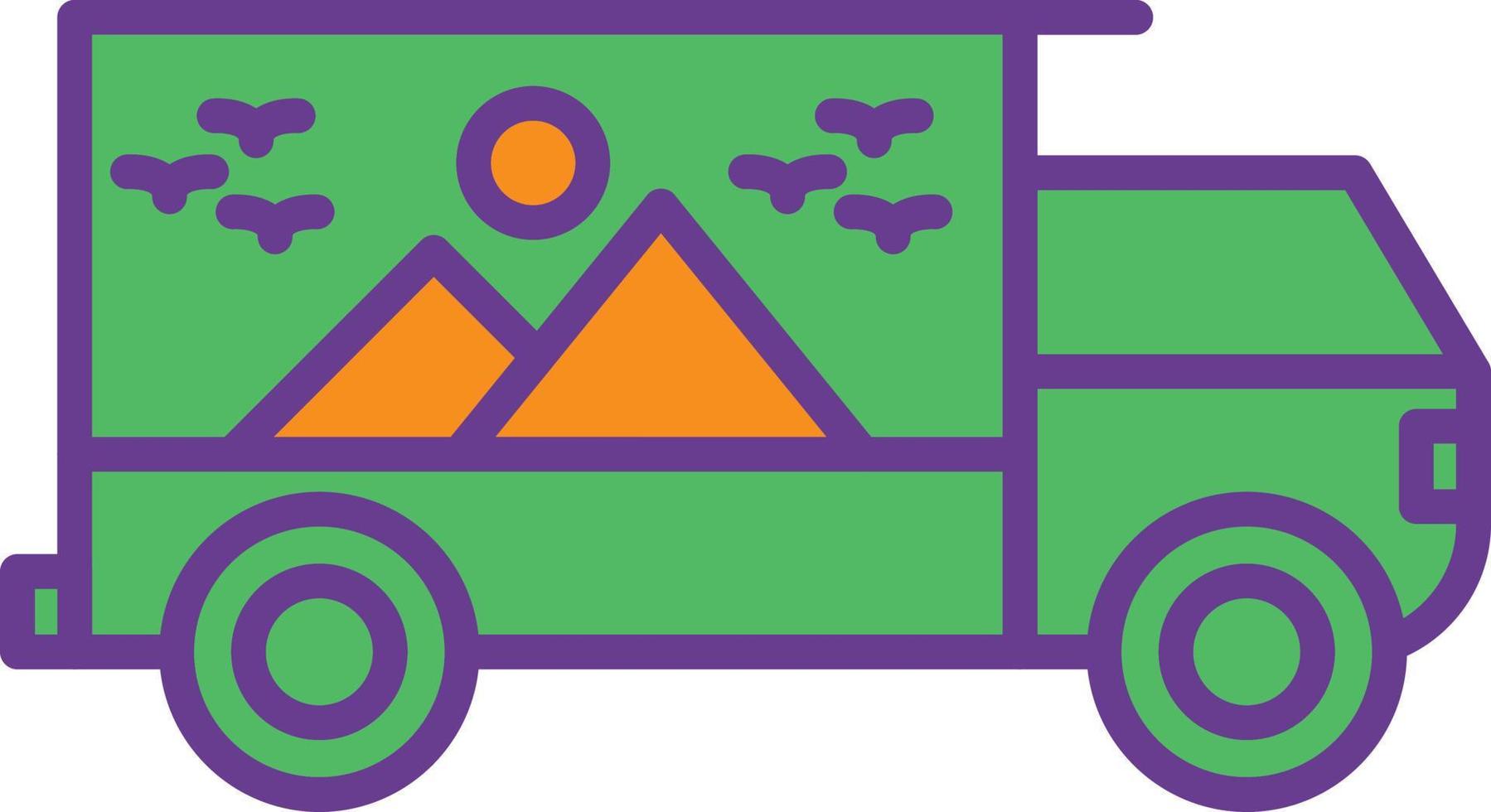 Truck Line Filled Two Color vector