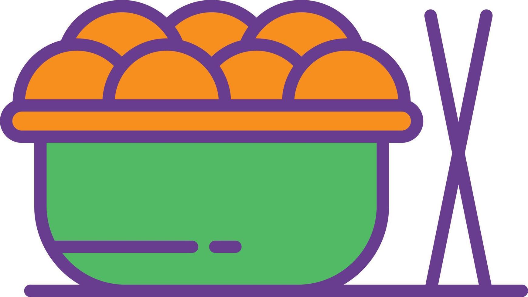 Asian Food Line Filled Two Color vector