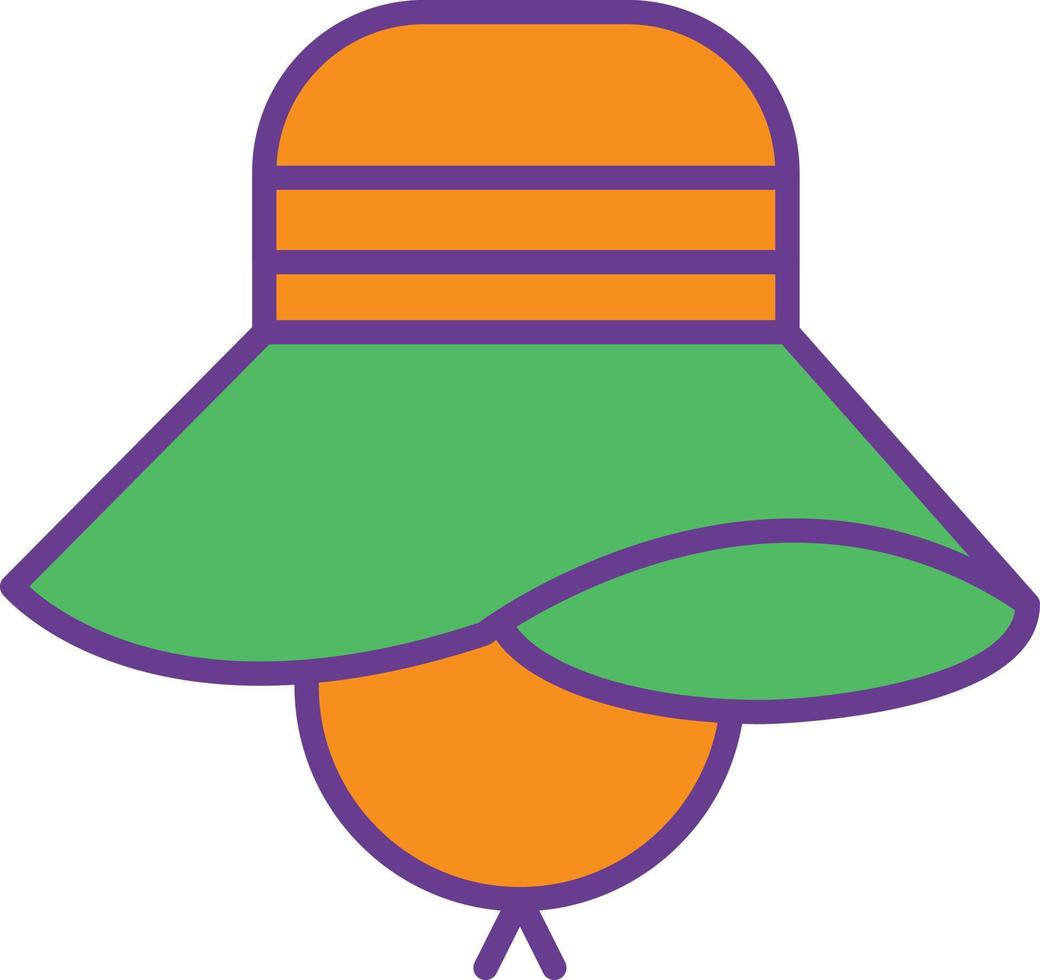 Pamela Hat Line Filled Two Color vector