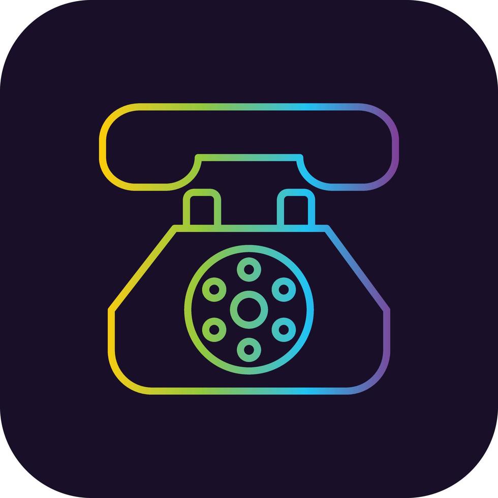 Land Line Phone Gradient Icon vector