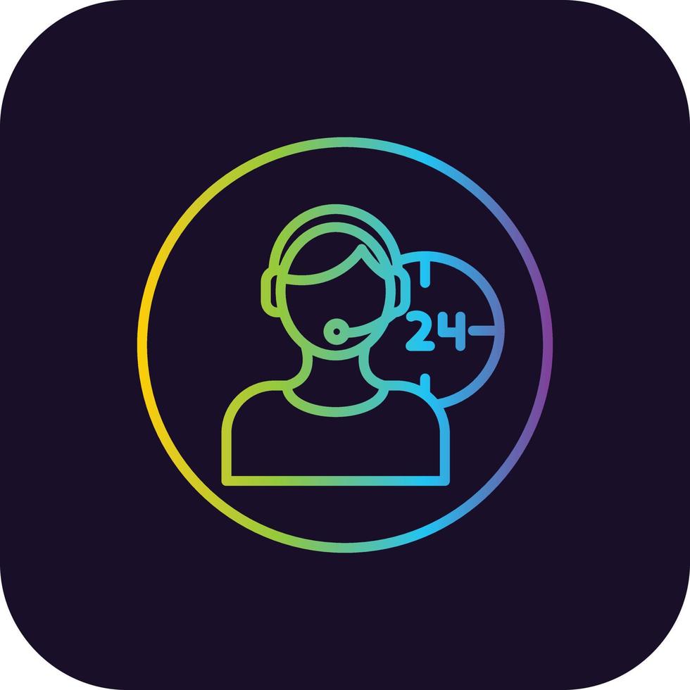 24 Hour Service Gradient Icon vector