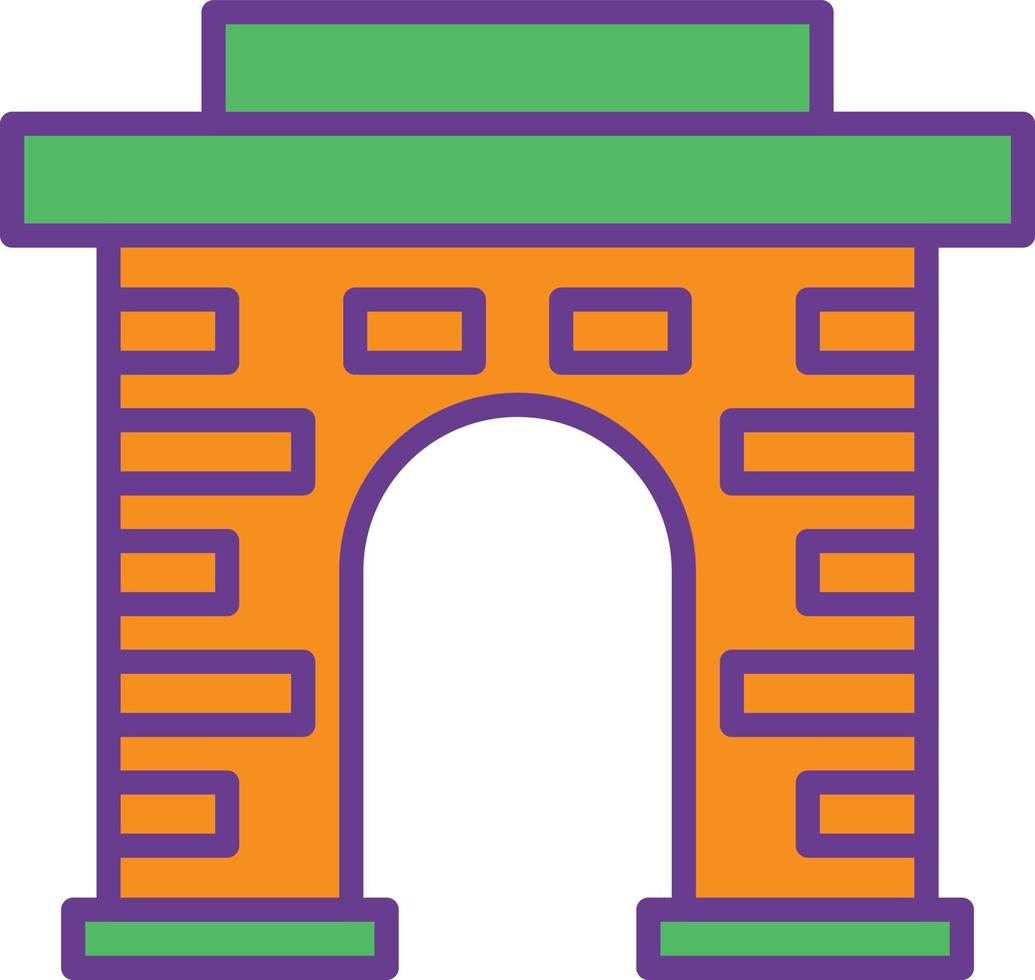 línea de arco llena de dos colores vector