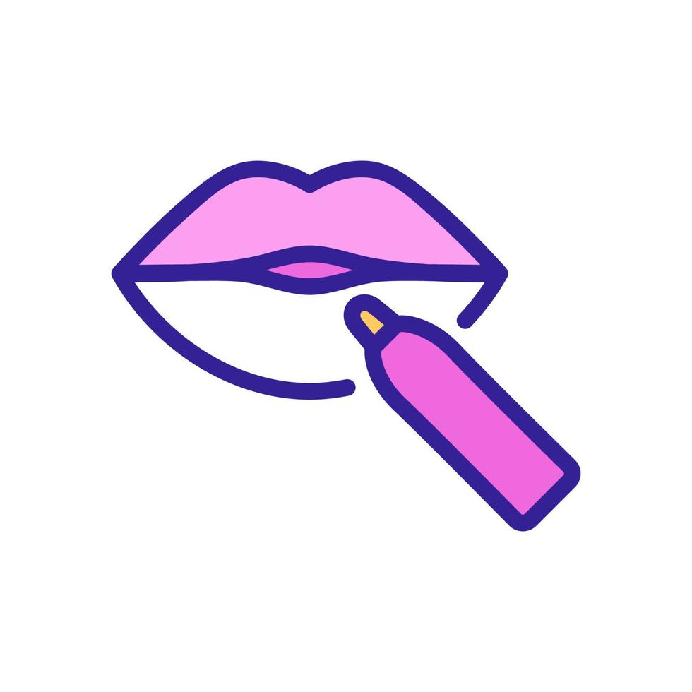 draw lips with pencil icon vector outline illustration