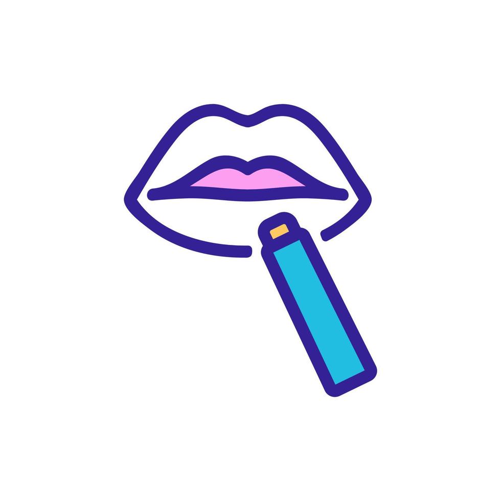 pencil lip contour icon vector outline illustration