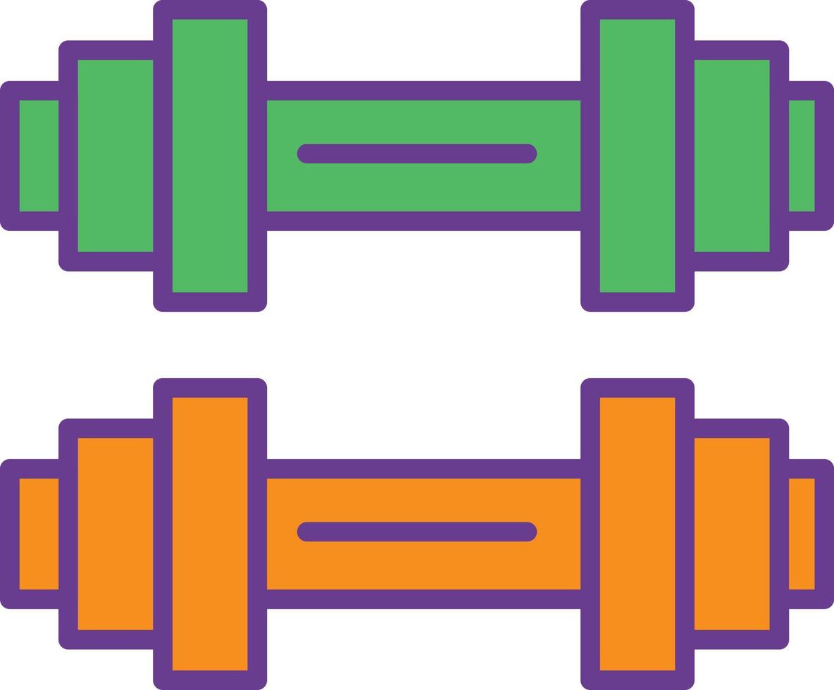 Dumbbell Line Filled Two Color vector